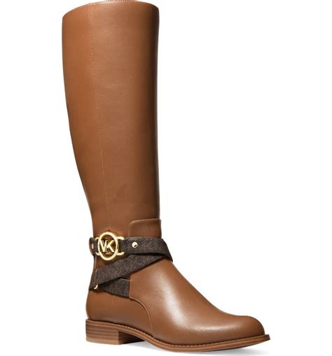 michael kors knee boots cognac colour|michael kors waterproof boots.